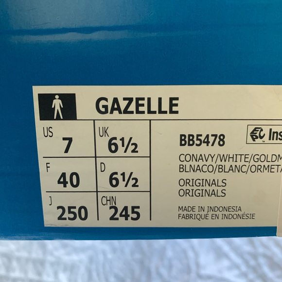 Adidas Gazelle Navy Sneakers new - Picture 4 of 5